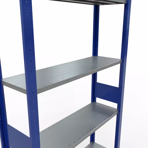 Abbildung Nr 14 des Artikels Grundregal, Fachbodenregal Stecksystem MULTIplus85, 3000 x 1000 x 300 mm (HxBxT), 7 Fachböden, Längenriegel, RAL 5010 enzianblau aus der Produktgruppe Stecksystem von der Marke Schulte Lagertechnik