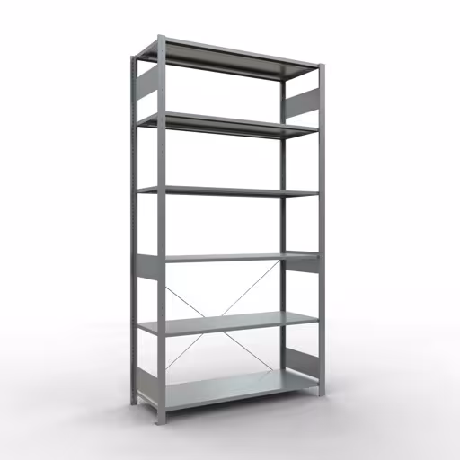 Stecksystem Grundregal 2500x1300x500 mm, Typ 150 kg, verzinkt aus der Kategorie Grundregal mit der Artikelnummer 12751-130