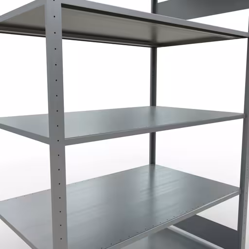 Grundregal, Fachbodenregal Stecksystem MULTIplus150, 2000 x 1300 x 800 mm (HxBxT), 5 Fachböden, Längenriegel, verzinkt von Schulte Lagertechnik aus der Kategorie Stecksystem