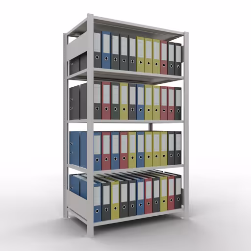 Produktbild Nr 12 des Artikels Grundregal, Büro-Fachbodenregal Stecksystem MULTIplus150, 1800 x 1000 x 600 mm (HxBxT), 5 Fachböden, Längenriegel, ohne Mittelanschlag, lichtgrau Abbildung Nr 12 des Artikels Grundregal, Büro-Fachbodenregal Stecksystem MULTIplus150, 1800 x 1000 x 600 mm (HxBxT), 5 Fachböden, Längenriegel, ohne Mittelanschlag, lichtgrau aus der Produktgruppe Büroregale von der Marke Schulte Lagertechnik