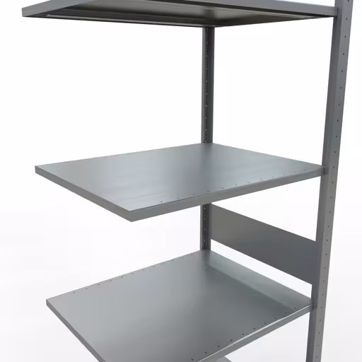 Anbauregal, Fachbodenregal Stecksystem MULTIplus150, 3000 x 750 x 600 mm (HxBxT), 7 Fachböden, Längenriegel, verzinkt von Schulte Lagertechnik aus der Kategorie Stecksystem