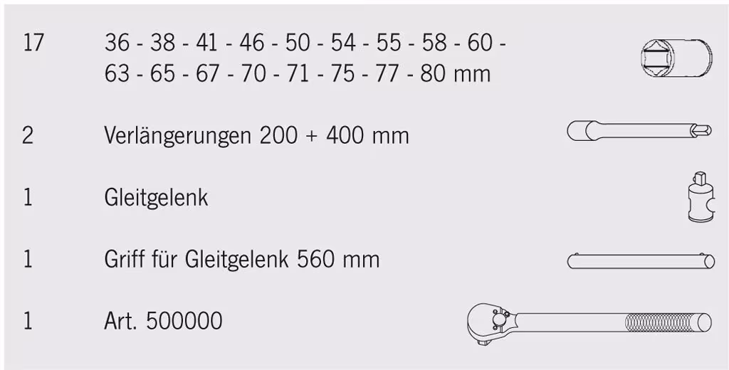 Zusatzbild des Artikels 1" SteckSchlüssel Koffer 22tlg aus Steckschlüssel Sätze & Einzelteile