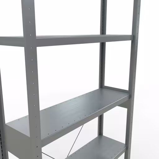 Abbildung Nr 13 des Artikels Grundregal, Fachbodenregal Stecksystem MULTIplus330, 2500 x 1000 x 300 mm (HxBxT), 6 Fachböden, Kreuzstrebe, verzinkt aus der Produktgruppe Stecksystem von der Marke Schulte Lagertechnik