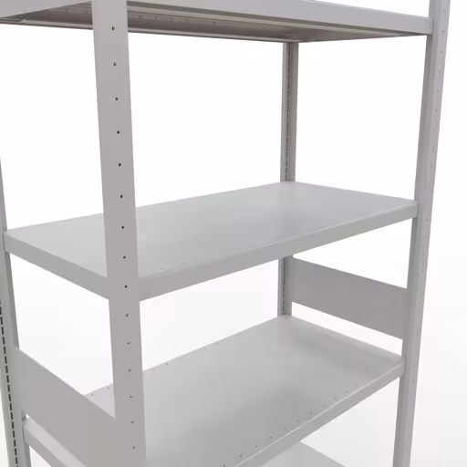 Abbildung Nr 15 des Artikels Grundregal, Fachbodenregal Stecksystem MULTIplus330, 3000 x 1000 x 500 mm (HxBxT), 7 Fachböden, Längenriegel, RAL 7035 lichtgrau aus der Produktgruppe Stecksystem von der Marke Schulte Lagertechnik