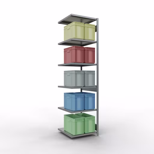 Abbildung Nr 14 des Artikels Anbauregal, Fachbodenregal Stecksystem MULTIplus250, 3000 x 750 x 800 mm (HxBxT), 7 Fachböden, Längenriegel, verzinkt aus der Produktgruppe Stecksystem von der Marke Schulte Lagertechnik