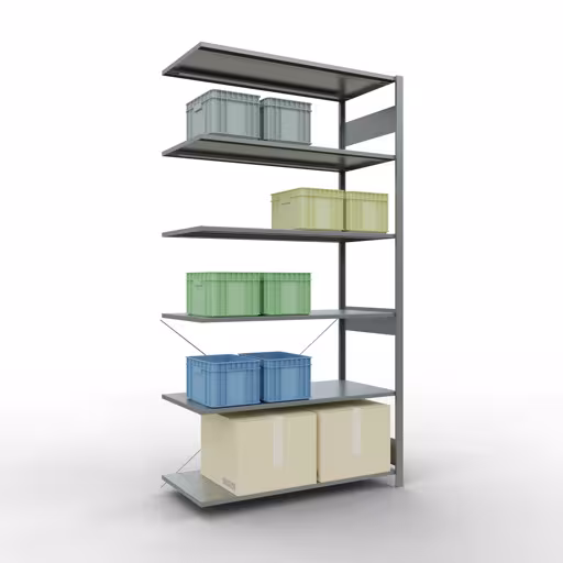 Produktbild Nr.14 des Artikels Stecksystem Anbauregal 2500x1300x600 mm, Typ 150 kg, verzinkt aus der Produktreihe Stecksystem von der Marke Schulte Lagertechnik