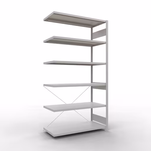 Stecksystem Anbauregal 2500x1300x600 mm, Typ 250 kg, lichtgrau aus der Kategorie Anbauregal mit der Artikelnummer 32866-130