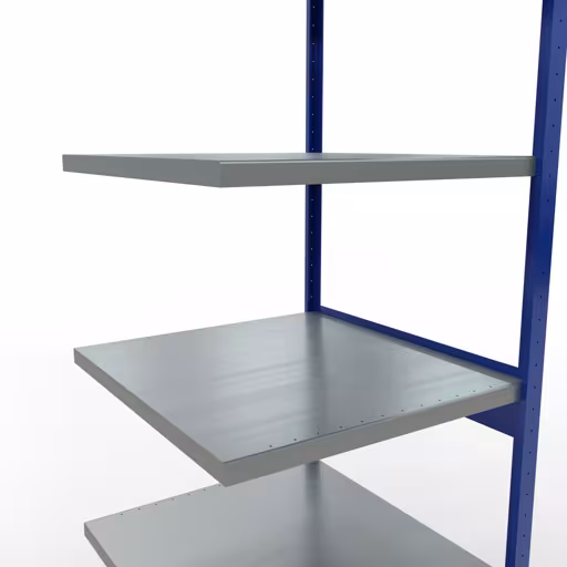 Abbildung Nr 14 des Artikels Anbauregal, Fachbodenregal Stecksystem MULTIplus250, 2500 x 750 x 800 mm (HxBxT), 6 Fachböden, Längenriegel, RAL 5010 enzianblau/verzinkt/verzinkt aus der Produktgruppe Stecksystem von der Marke Schulte Lagertechnik