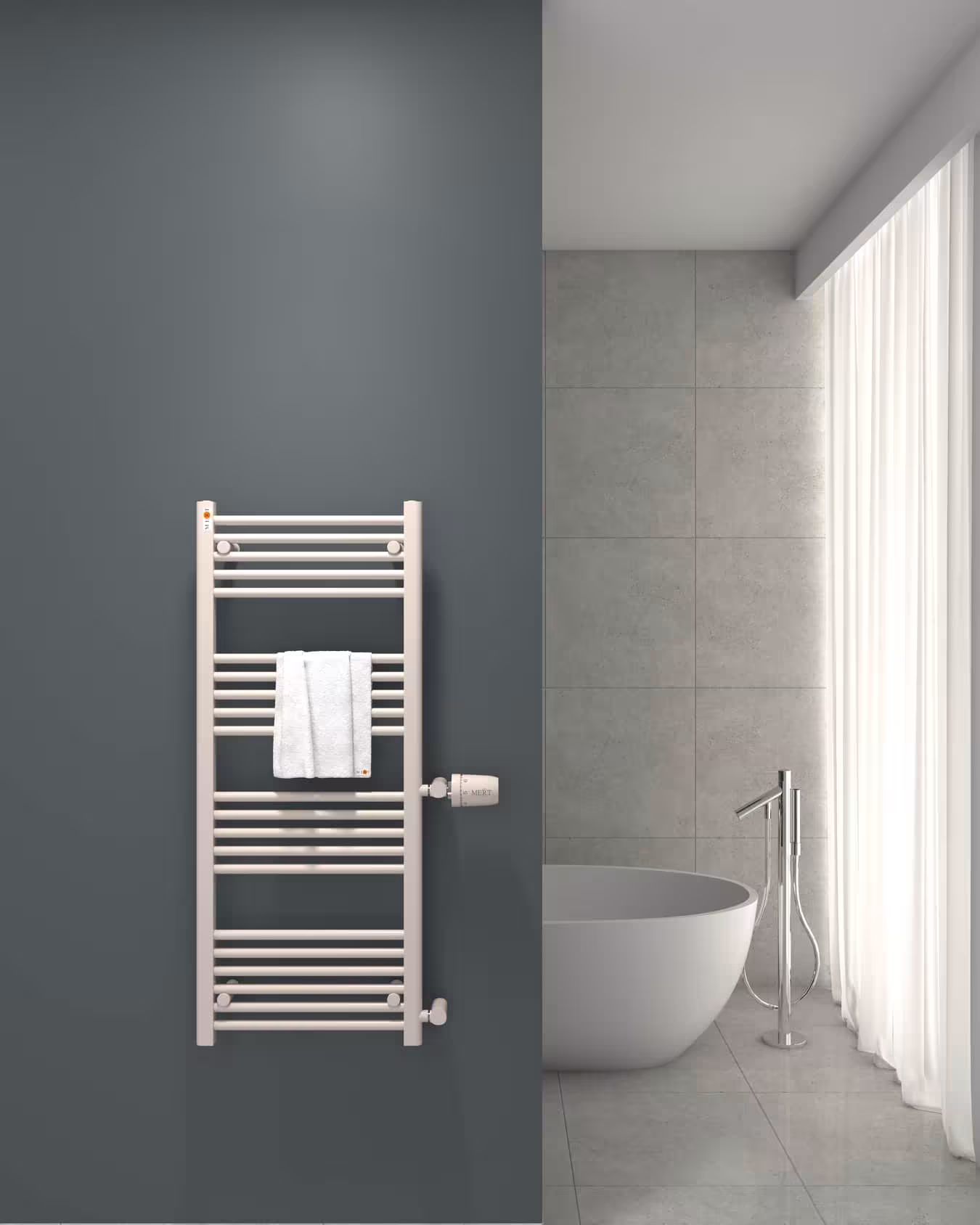 MERT Austausch Badheizkörper weiß gerade, Anschluss an der Seite Typ Größe: 500x1200 mm aus der Kategorie Austausch-Heizkörper mit der Artikelnr. 1-50x120-ASR-50