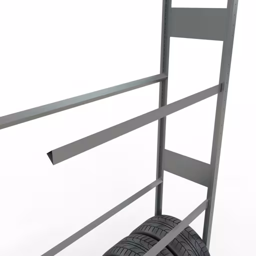 Anbauregal, Räder-/Reifenregal, 4500 x 1150 x 400 mm, verzinkt, 6 Lagerebenen á 150 kg Fachlast pro Ebene von der Marke Schulte Lagertechnik aus der Produktreihe Fachbodenregale
