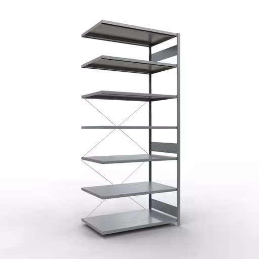 Stecksystem Anbauregal 3000x1300x800 mm, Typ 250 kg, verzinkt aus der Kategorie Anbauregal mit der Artikelnummer 12987-130