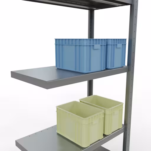 Abbildung Nr 14 des Artikels Anbauregal, Fachbodenregal Stecksystem MULTIplus250, 2000 x 750 x 400 mm (HxBxT), 5 Fachböden, Längenriegel, verzinkt aus der Produktgruppe Stecksystem von der Marke Schulte Lagertechnik