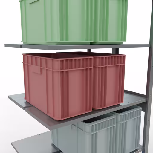 Anbauregal, Doppelregal, Fachbodenregal Stecksystem MULTIplus150, 2500 x 1000 x (2x400) mm (HxBxT), 2x6 Fachböden, Längenriegel, verzinkt von der Marke Schulte Lagertechnik aus der Produktreihe Fachbodenregale