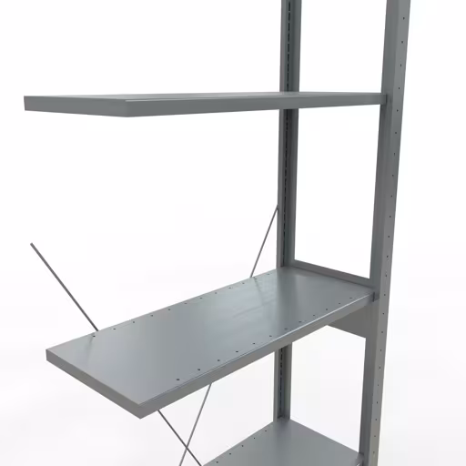 Anbauregal, Fachbodenregal Stecksystem MULTIplus150, 2500 x 750 x 300 mm (HxBxT), 6 Fachböden, Kreuzstrebe, verzinkt von Schulte Lagertechnik mit der Artikelnr. 12736-75