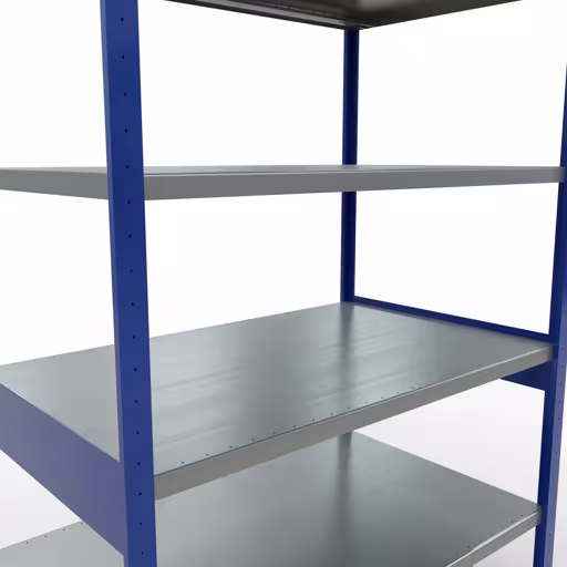 Abbildung Nr 10 des Artikels Grundregal, Fachbodenregal Stecksystem MULTIplus250, 2500 x 1300 x 800 mm (HxBxT), 6 Fachböden, Kreuzstrebe, RAL 5010 enzianblau/verzinkt aus der Produktgruppe Stecksystem von der Marke Schulte Lagertechnik