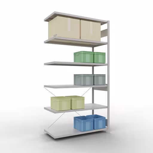 Abbildung Nr 15 des Artikels Stecksystem Anbauregal 2500x1300x600 mm, Typ 250 kg, lichtgrau aus der Produktgruppe Stecksystem von der Marke Schulte Lagertechnik
