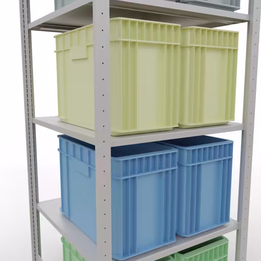 Grundregal, Fachbodenregal Stecksystem MULTIplus150, 2000 x 750 x 800 mm (HxBxT), 5 Fachböden, Längenriegel, RAL 7035 lichtgrau von Schulte Lagertechnik aus der Kategorie Stecksystem