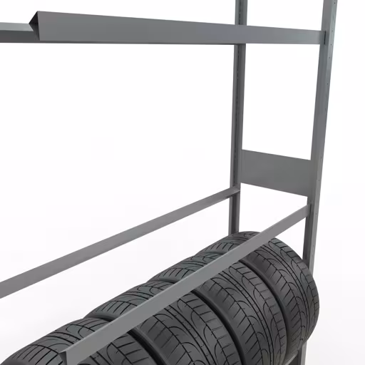 Abbildung Nr 13 des Artikels Anbauregal, Räder-/Reifenregal, 3500 x 1300 x 400 mm, verzinkt, 5 Lagerebenen á 150 kg Fachlast pro Ebene aus der Produktgruppe Fachbodenregale von der Marke Schulte Lagertechnik