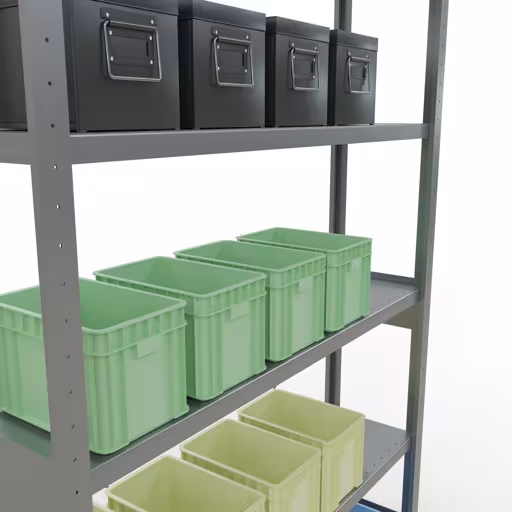 Produktbild Nr 12 des Artikels Stecksystem Grundregal 2500x1300x300 mm, Typ 250 kg, verzinkt Abbildung Nr 12 des Artikels Stecksystem Grundregal 2500x1300x300 mm, Typ 250 kg, verzinkt aus der Produktgruppe Stecksystem von der Marke Schulte Lagertechnik