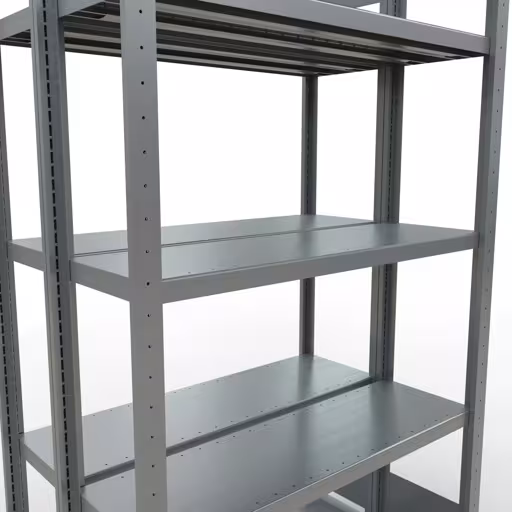 Grundregal, Doppelregal, Fachbodenregal Stecksystem MULTIplus250, 2000 x 1000 x (2x300) mm (HxBxT), 2x5 Fachböden, Längenriegel, verzinkt von Schulte Lagertechnik aus der Kategorie Fachbodenregale