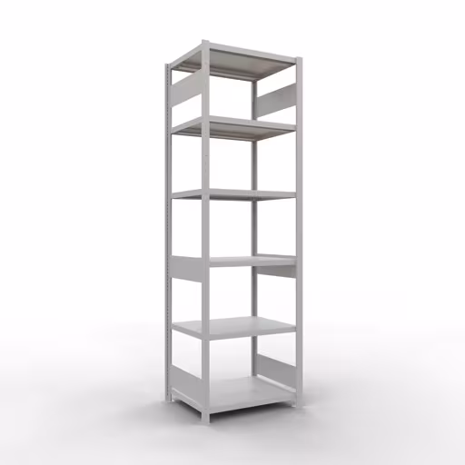 Grundregal, Fachbodenregal Stecksystem MULTIplus250, 2500 x 750 x 600 mm (HxBxT), 6 Fachböden, Längenriegel, RAL 7035 lichtgrau von der Marke Schulte Lagertechnik Grundregal, Fachbodenregal Stecksystem MULTIplus250, 2500 x 750 x 600 mm (HxBxT), 6 Fachböden, Längenriegel, RAL 7035 lichtgrau aus der Kategorie Grundregal mit der Artikelnummer 32861-75-LR