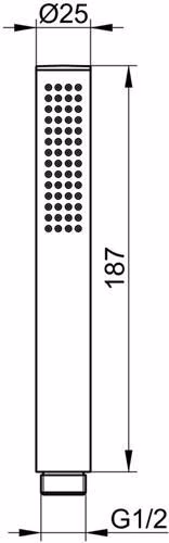 Technische Zeichnung 4060231 KE Stabhandbrause Edition Atelier 56080 verchromt