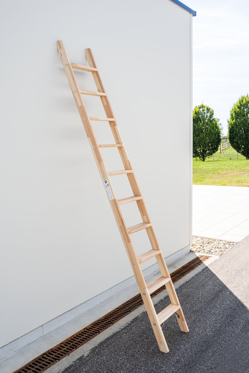 Munk Stufen-Anlegeleiter Holz ohne Traverse 6 Stufen