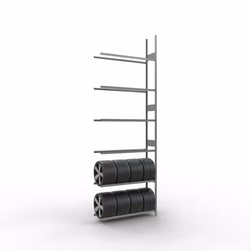 Abbildung Nr 11 des Artikels Anbauregal, Räder-/Reifenregal, 4500 x 1500 x 400 mm, verzinkt, 6 Lagerebenen á 150 kg Fachlast pro Ebene aus der Produktgruppe Fachbodenregale von der Marke Schulte Lagertechnik