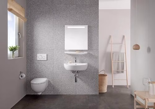 Geberit Renova Wand-WC Tiefspüler teilgeschlossene Form, Rimfree, weiß