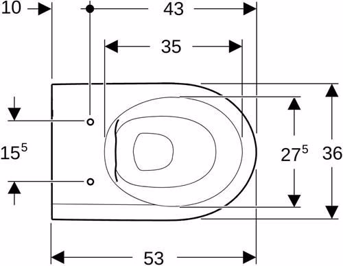 Geberit iCon Wand-WC Tiefspüler, Rimfree geschlossene Form, Tiefe: 53cm, weiß