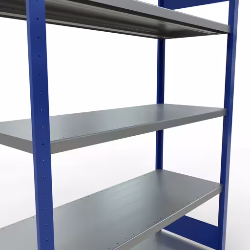 Abbildung Nr 14 des Artikels Grundregal, Fachbodenregal Stecksystem MULTIplus250, 2000 x 1300 x 500 mm (HxBxT), 5 Fachböden, Längenriegel, RAL 5010 enzianblau/verzinkt aus der Produktgruppe Stecksystem von der Marke Schulte Lagertechnik