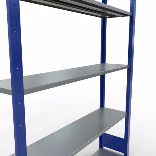 Produktbild Nr.6 des Artikels Grundregal, Fachbodenregal Stecksystem MULTIplus150, 2000 x 1300 x 300 mm (HxBxT), 5 Fachböden, Längenriegel, RAL 5010 enzianblau/verzinkt aus der Produktreihe Stecksystem von der Marke Schulte Lagertechnik