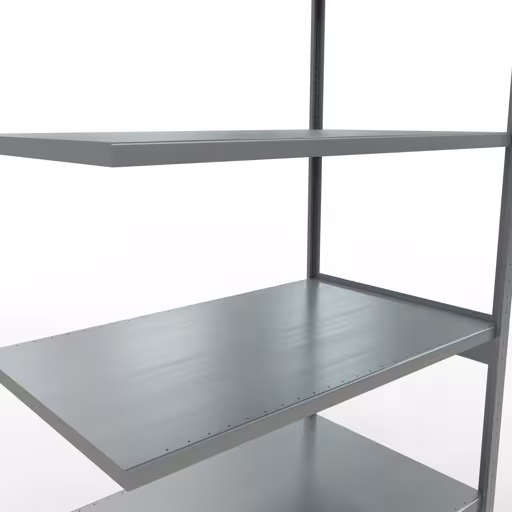 Anbauregal, Fachbodenregal Stecksystem MULTIplus250, 3000 x 1300 x 800 mm (HxBxT), 7 Fachböden, Längenriegel, verzinkt von Schulte Lagertechnik mit der Artikelnr. 12987-130-LR