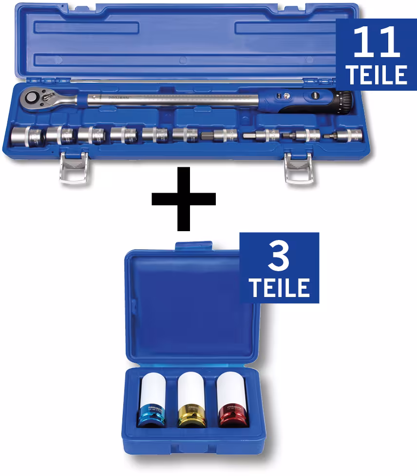 Weitere Ansicht des Artikels 1/2" Reifenwechsel-Bundle, 14-teilig Inhalt: Drehmomentschlüssel-Set_394260 1/2" Tiefe Schlag Stecknuss Satz_3082 aus der Kategorie Handwerkzeuge