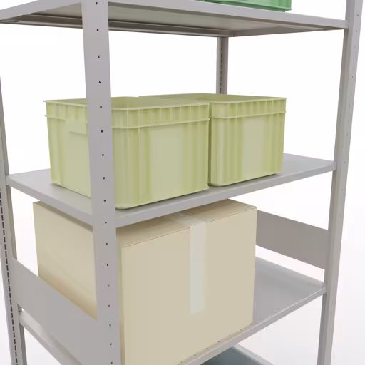 Abbildung Nr 14 des Artikels Grundregal, Fachbodenregal Stecksystem MULTIplus85, 3000 x 1000 x 600 mm (HxBxT), 7 Fachböden, Längenriegel, RAL 7035 lichtgrau aus der Produktgruppe Stecksystem von der Marke Schulte Lagertechnik