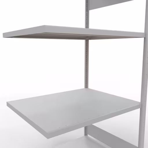 Anbauregal, Fachbodenregal Stecksystem MULTIplus330, 2000 x 1000 x 800 mm (HxBxT), 5 Fachböden, Längenriegel, RAL 7035 lichtgrau von Schulte Lagertechnik aus der Kategorie Stecksystem