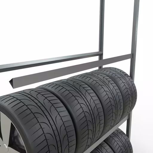 Abbildung Nr 12 des Artikels Anbauregal, Räder-/Reifenregal, 2750 x 1500 x 400 mm (HxBxT), verzinkt, 4 Lagerebenen á 150 kg Fachlast pro Ebene aus der Produktgruppe Fachbodenregale von der Marke Schulte Lagertechnik