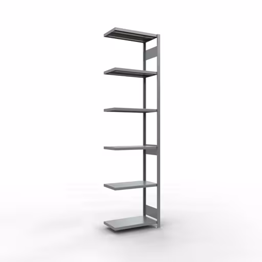 Anbauregal, Fachbodenregal Stecksystem MULTIplus250, 3000 x 750 x 400 mm (HxBxT), 7 Fachböden, Längenriegel, verzinkt aus der Kategorie Anbauregal mit der Artikelnummer 12947-75-LR