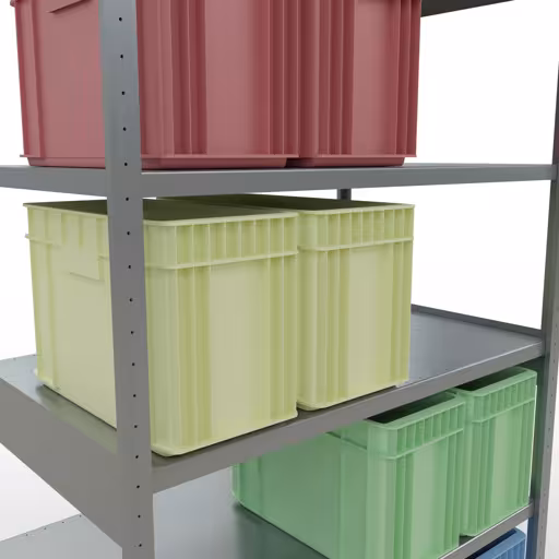 Abbildung Nr 13 des Artikels Grundregal, Fachbodenregal Stecksystem MULTIplus250, 2500 x 1300 x 800 mm (HxBxT), 6 Fachböden, Längenriegel, verzinkt aus der Produktgruppe Stecksystem von der Marke Schulte Lagertechnik
