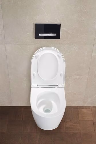 Geberit ONE Set Wand-WC mit WC-Sitz weiß/glanzverchromt, KeraTect