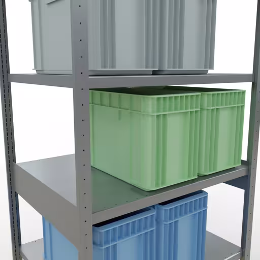 Grundregal, Fachbodenregal Stecksystem MULTIplus330, 2500 x 1000 x 800 mm (HxBxT), 6 Fachböden, Längenriegel, verzinkt von Schulte Lagertechnik aus der Kategorie Stecksystem