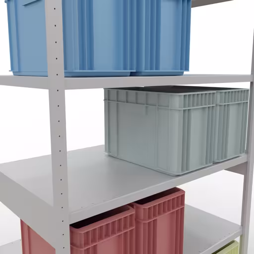 Abbildung Nr 14 des Artikels Stecksystem Grundregal 2500x1300x800 mm, Typ 250 kg, verzinkt / lichtgrau aus der Produktgruppe Stecksystem von der Marke Schulte Lagertechnik