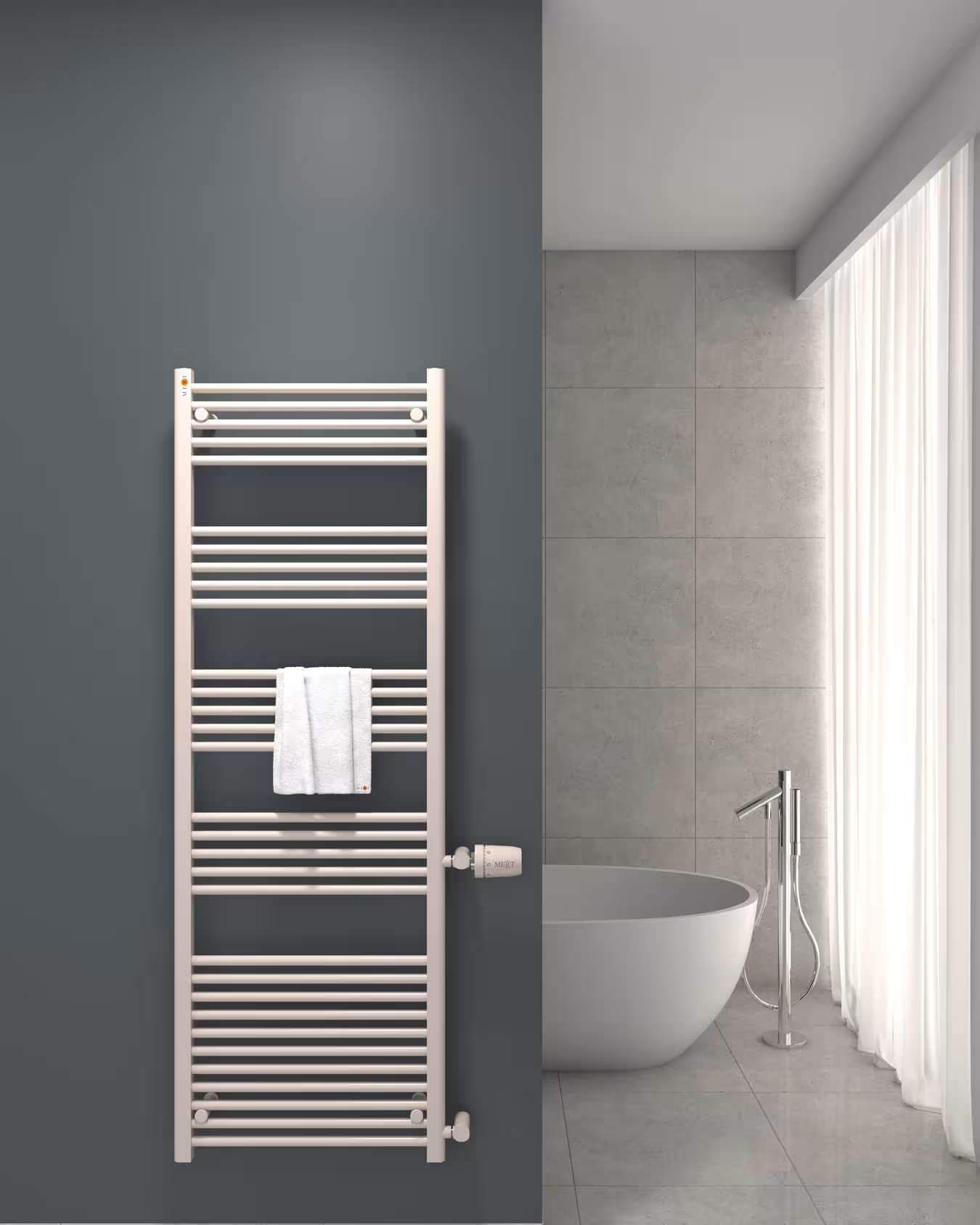 MERT Austausch Badheizkörper weiß gerade, Anschluss an der Seite Typ Größe: 600x1750 mm aus der Kategorie Austausch-Heizkörper mit der Artikelnr. 1-60x175-ASR-60