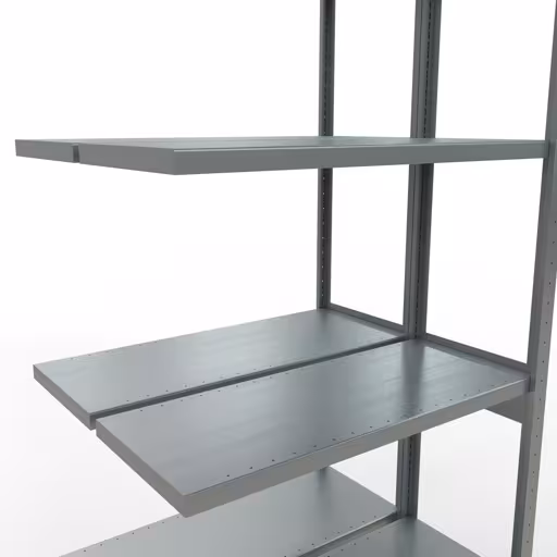 Produktbild Nr.12 des Artikels Anbauregal, Doppelregal, Fachbodenregal Stecksystem MULTIplus250, 3000 x 1000 x (2x400) mm (HxBxT), 2x7 Fachböden, Längenriegel, verzinkt aus der Produktreihe Fachbodenregale von der Marke Schulte Lagertechnik