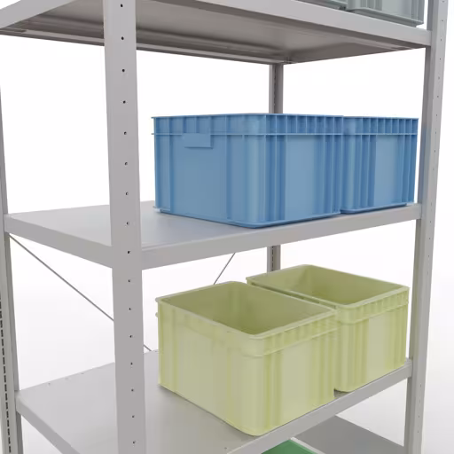 Produktbild Nr.13 des Artikels Grundregal, Fachbodenregal Stecksystem MULTIplus250, 2000 x 1000 x 600 mm (HxBxT), 5 Fachböden, Kreuzstrebe, RAL 7035 lichtgrau aus der Produktreihe Stecksystem von der Marke Schulte Lagertechnik