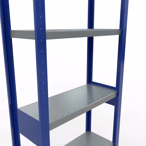 Grundregal, Fachbodenregal Stecksystem MULTIplus250, 2500 x 750 x 300 mm (HxBxT), 6 Fachböden, Längenriegel, RAL 5010 enzianblau/verzinkt/verzinkt von Schulte Lagertechnik aus der Kategorie Stecksystem