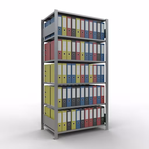 Grundregal, Büro-Fachbodenregal Stecksystem MULTIplus150, 2000 x 1000 x 600 mm (HxBxT), 6 Fachböden, Längenriegel, verzinkt, ohne Mittelanschlag aus der Kategorie Stecksystem mit der GTIN 4004514231765 Grundregal, Büro-Fachbodenregal Stecksystem MULTIplus150, 2000 x 1000 x 600 mm (HxBxT), 6 Fachböden, Längenriegel, verzinkt, ohne Mittelanschlag von der Marke Schulte Lagertechnik aus der Produktreihe Büroregale