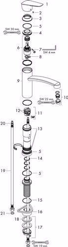 Hansgrohe Einhebel-Küchenmischer 160 LOGIS DN 15 für Vorfenstermontage chrom