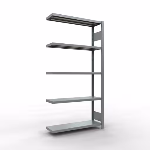Anbauregal, Fachbodenregal Stecksystem MULTIplus330, 2000 x 1000 x 300 mm (HxBxT), 5 Fachböden, Längenriegel, verzinkt aus der Kategorie Anbauregal mit der Artikelnummer 13935-LR