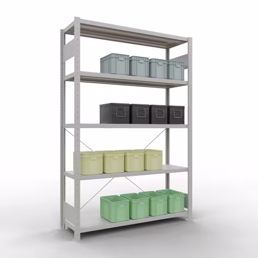 Stecksystem Grundregal 2000x1300x400 mm, Typ 250 kg, lichtgrau von der Marke Schulte Lagertechnik aus der Produktreihe Stecksystem